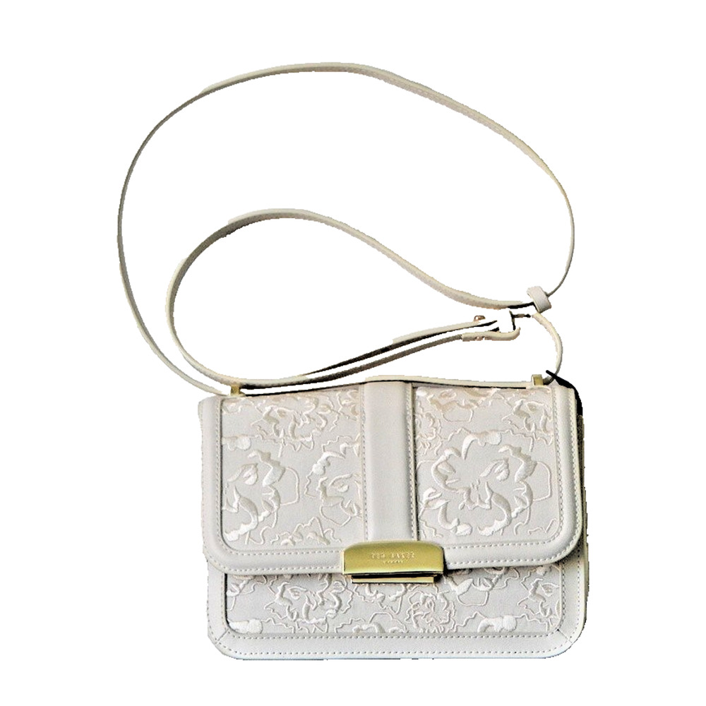 TED BAKER London Ginn Marie Floral Embroidered Crossbody Shoulder Bag Ivory NWT